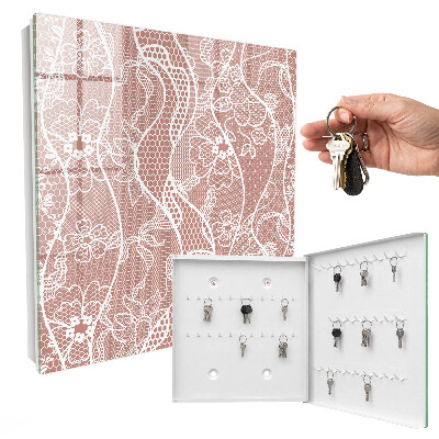 Caja para llaves con diseño de encaje elegante
