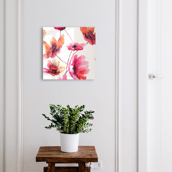 Armario para llaves con diseño de flores de acuarela