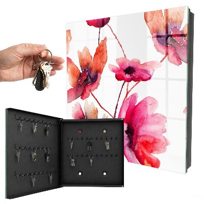 Armario para llaves con diseño de flores de acuarela