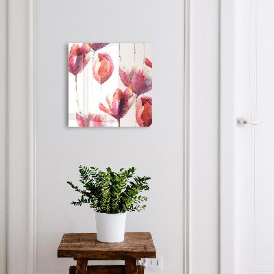 Armario para llaves diseño de tulipanes en acuarela