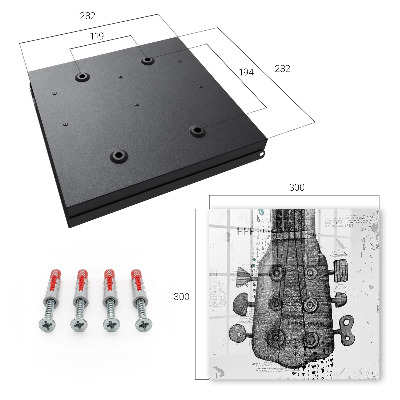 Caja para llaves con ilustración de guitarra