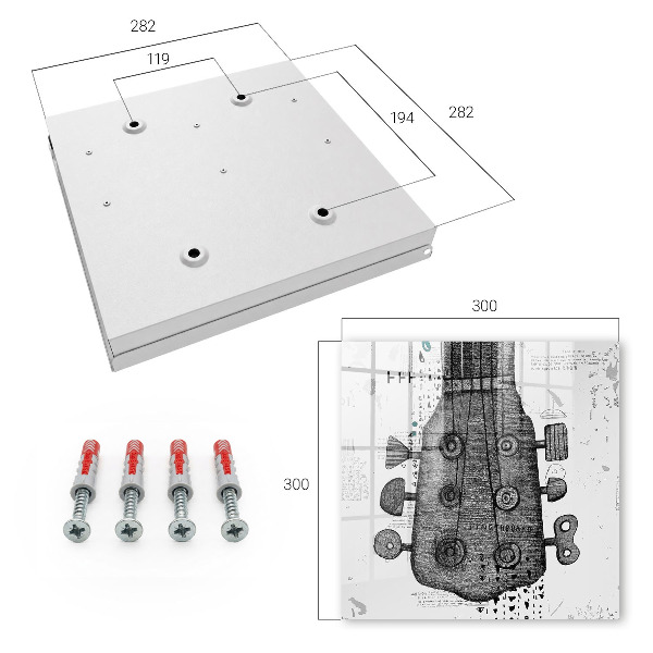 Caja para llaves con ilustración de guitarra