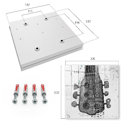 Caja para llaves con ilustración de guitarra