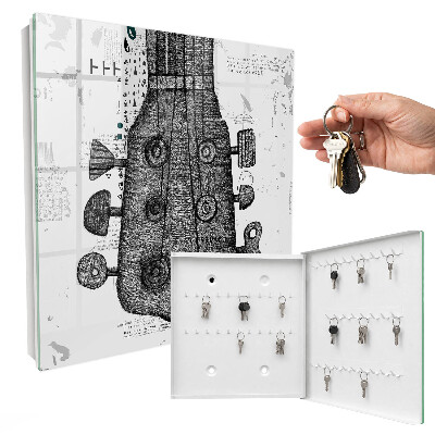 Caja para llaves con ilustración de guitarra