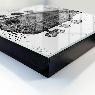 Caja para llaves con ilustración de guitarra