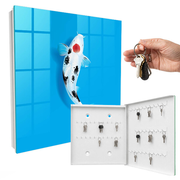 Caja para llaves con diseño de peces koi