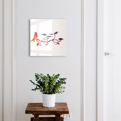 Armario para llaves con diseño de rama con pájaro