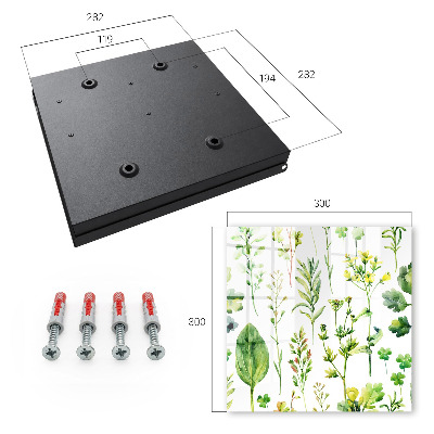 Armario para colgar llaves con diseño de plantas de acuarela