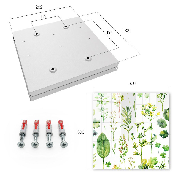 Armario para colgar llaves con diseño de plantas de acuarela
