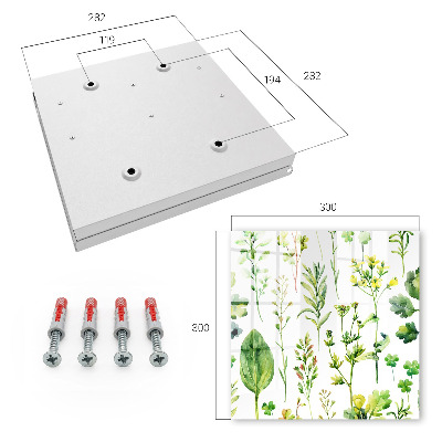Armario para colgar llaves con diseño de plantas de acuarela