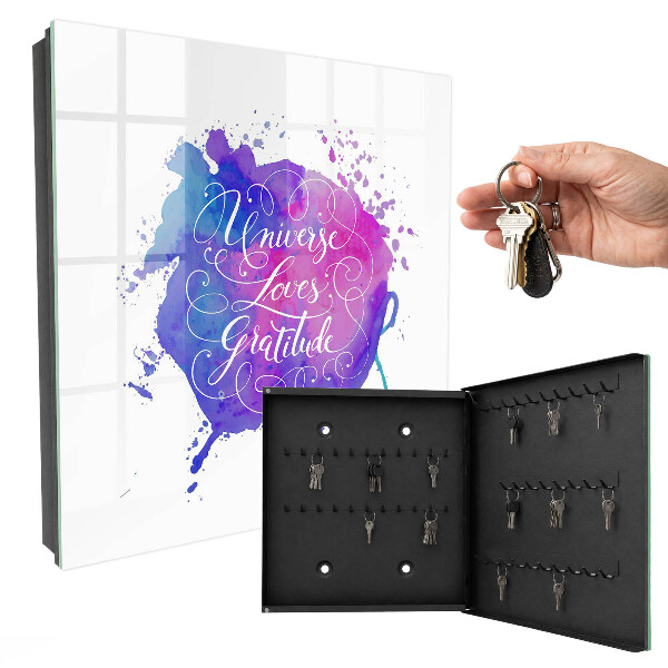 Caja para llaves con diseño decorativo El universo ama la gratitud