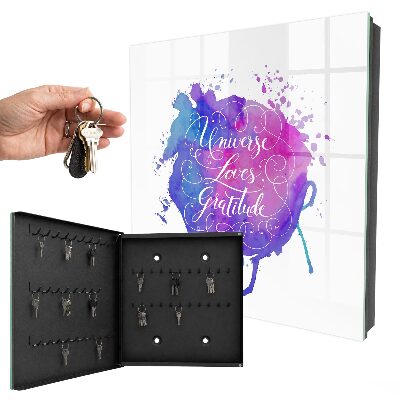 Caja para llaves con diseño decorativo El universo ama la gratitud