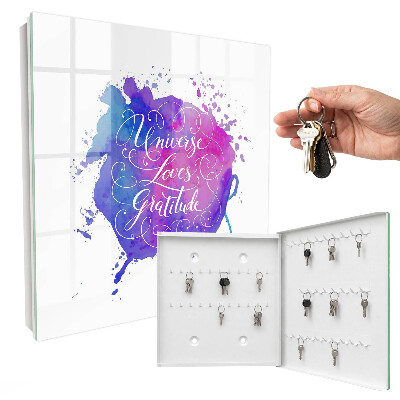 Caja para llaves con diseño decorativo El universo ama la gratitud