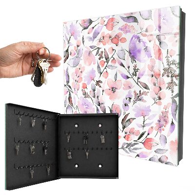 Armario para llaves con diseño de flores en tonos pastel