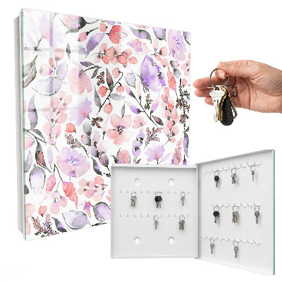 Armario para llaves con diseño de flores en tonos pastel