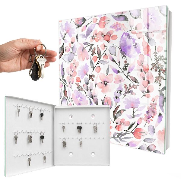 Armario para llaves con diseño de flores en tonos pastel