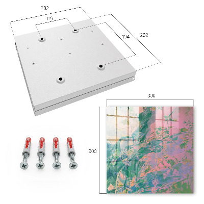 Caja para llaves con diseño de abstracción de plantas