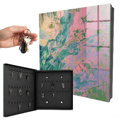 Caja para llaves con diseño de abstracción de plantas