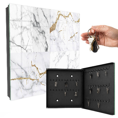Caja para llaves con diseño de patrón de mármol