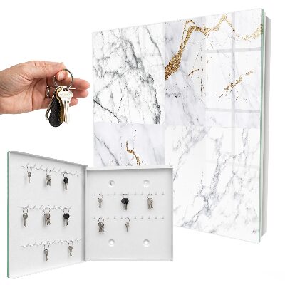 Caja para llaves con diseño de patrón de mármol