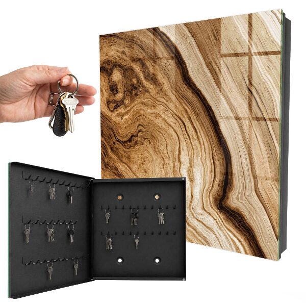Armario para llaves de madera con diseño de ondas