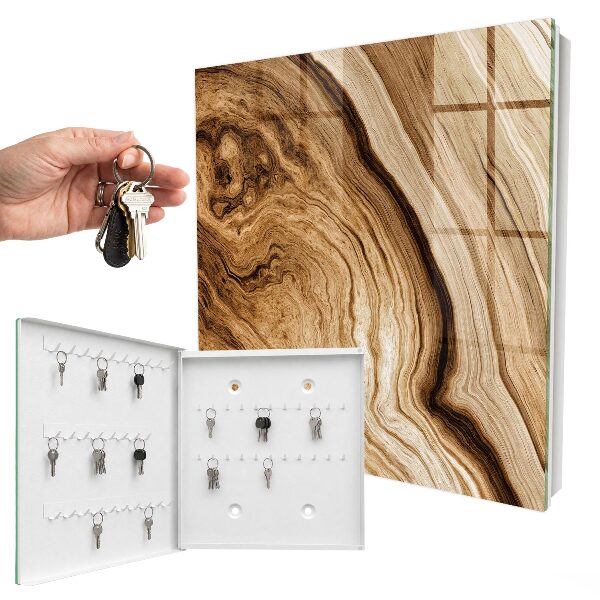 Armario para llaves de madera con diseño de ondas