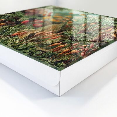Caja para llaves con diseño de hojas verdes
