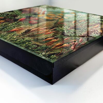 Caja para llaves con diseño de hojas verdes