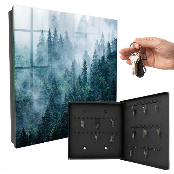 Caja para llaves de diseño bosque verde