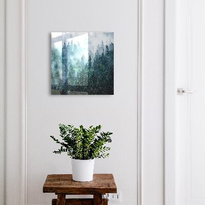 Caja para llaves de diseño bosque verde
