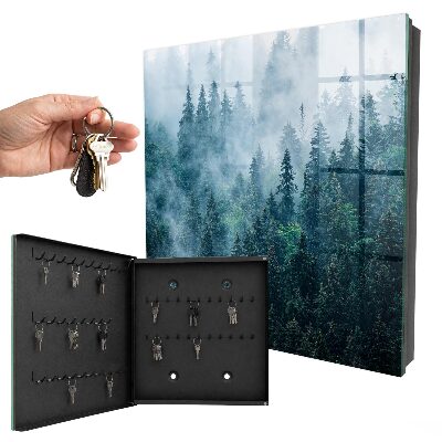 Caja para llaves de diseño bosque verde