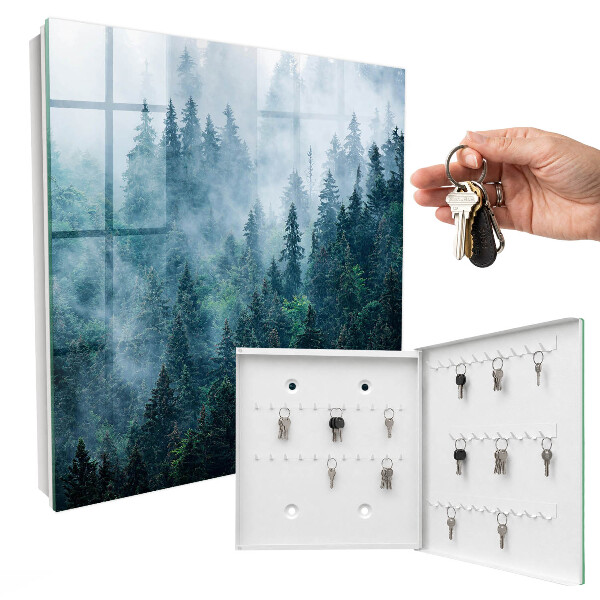 Caja para llaves de diseño bosque verde