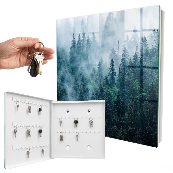 Caja para llaves de diseño bosque verde
