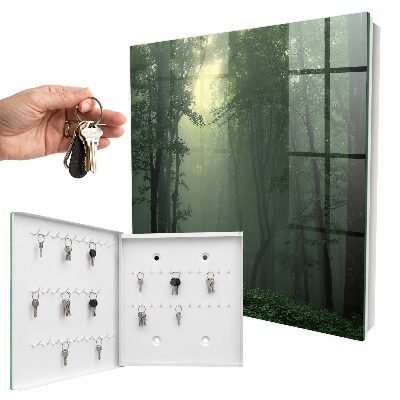 Armario para colgar llaves con diseño de niebla forestal