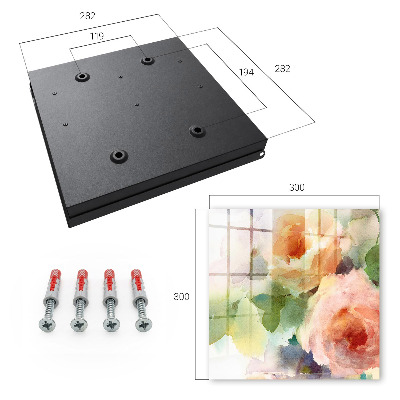 Armario para llaves con diseño de flores de acuarela