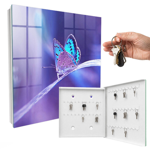 Armario para llaves con diseño de mariposa colorida