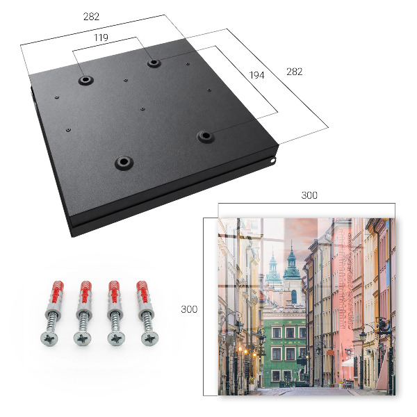 Armario para llaves con diseño de edificios residenciales coloridos