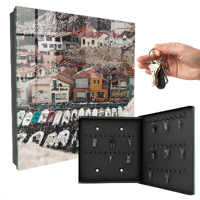 Caja para llaves diseño de pueblo costero