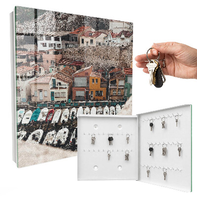 Caja para llaves diseño de pueblo costero