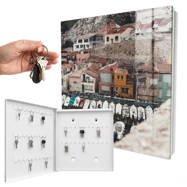 Caja para llaves diseño de pueblo costero