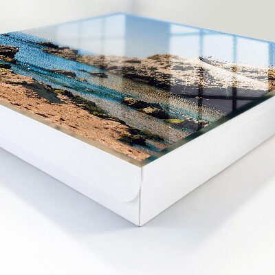 Caja para llaves con diseño de paisaje costero