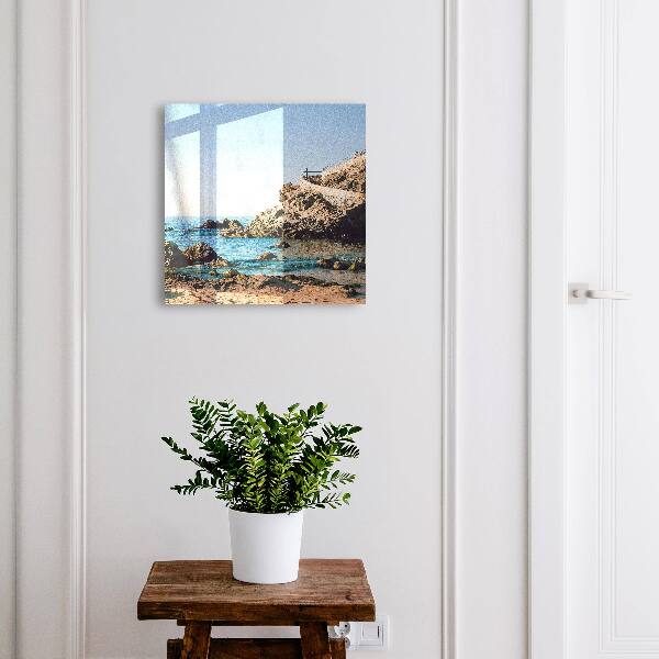 Caja para llaves con diseño de paisaje costero