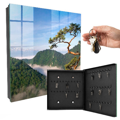 Armario para llaves con diseño de paisaje de montaña