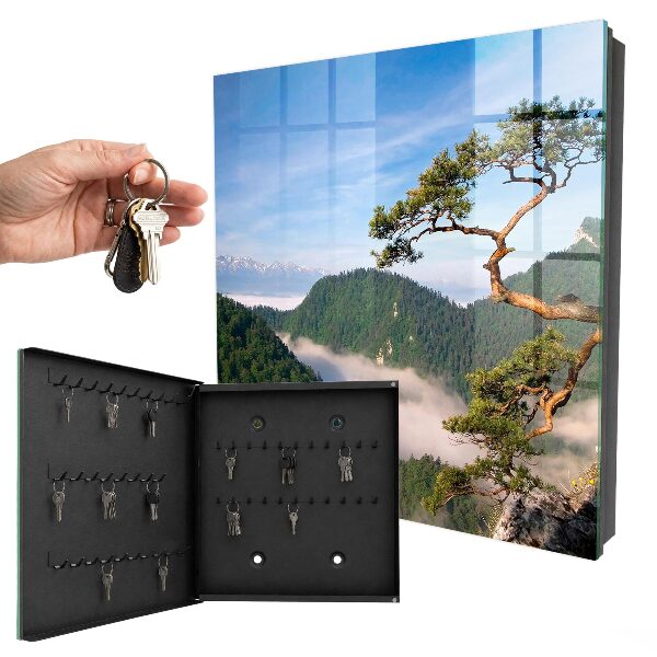 Armario para llaves con diseño de paisaje de montaña