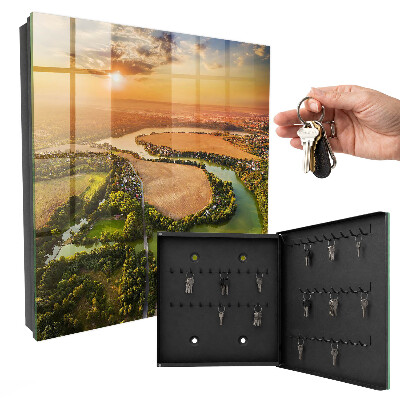 Caja para llaves con diseño de paisaje natural