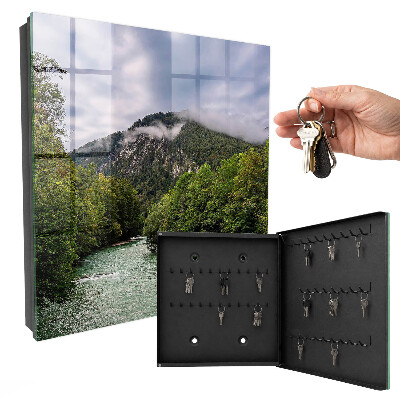 Caja para llaves con diseño de paisaje de montaña