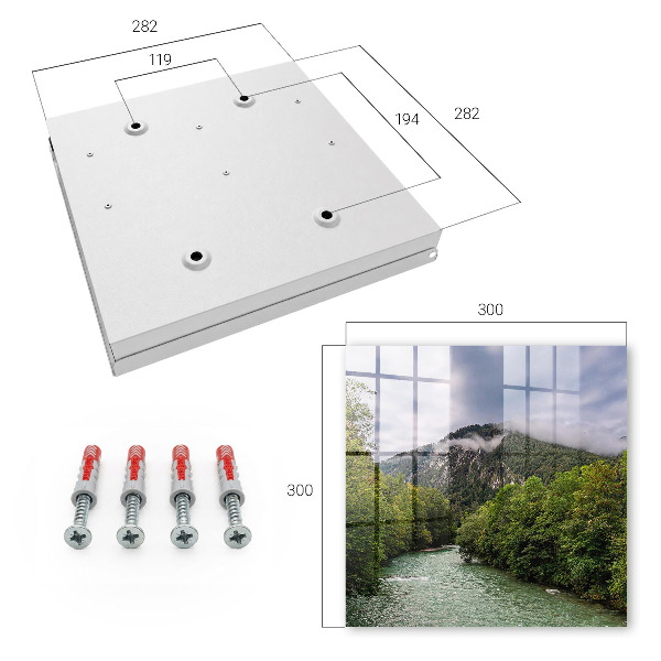 Caja para llaves con diseño de paisaje de montaña