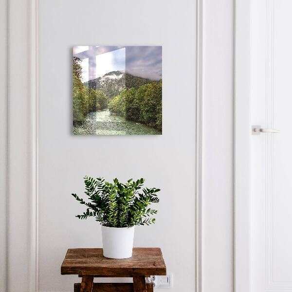 Caja para llaves con diseño de paisaje de montaña