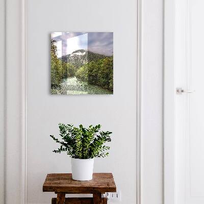 Caja para llaves con diseño de paisaje de montaña