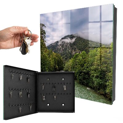 Caja para llaves con diseño de paisaje de montaña